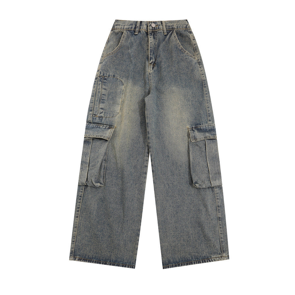 Multi-Pocket Workwear Jeans Denim Blue
