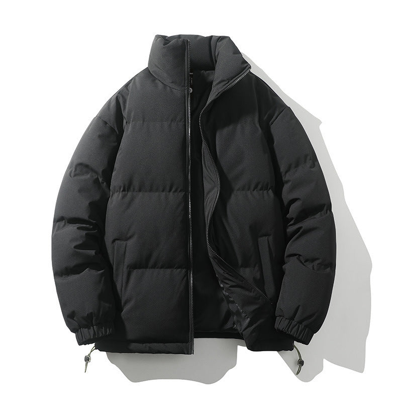 Men's Stand Collar Loose And Warm Down Coat Black