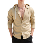 Slim-fit Hood Cardigan Shirt