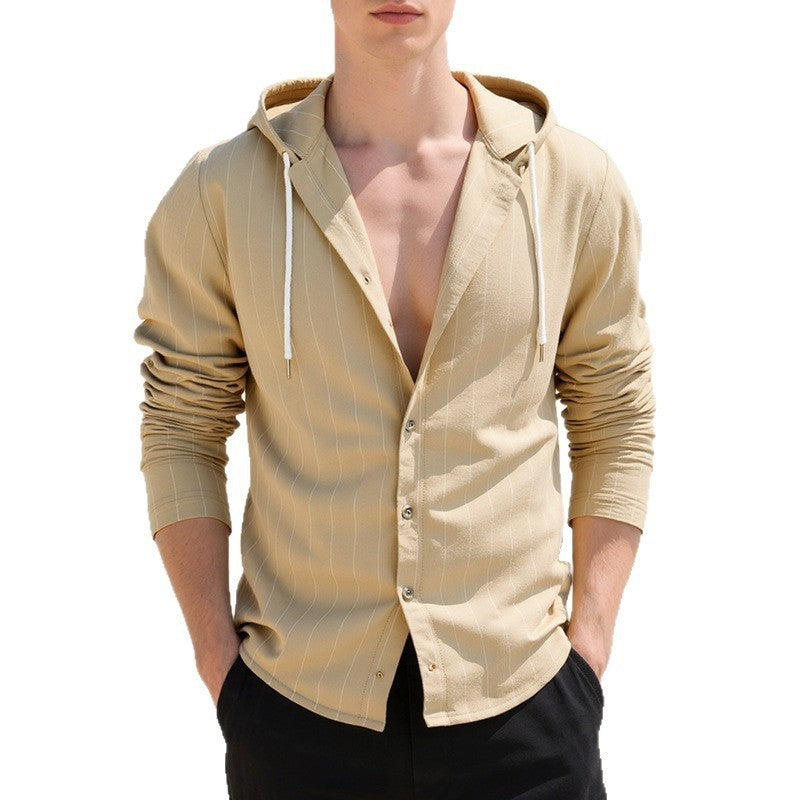 Slim-fit Hood Cardigan Shirt