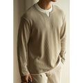 Three-dimensional Waffle Loose False Two Pieces Short Sweater Apricot