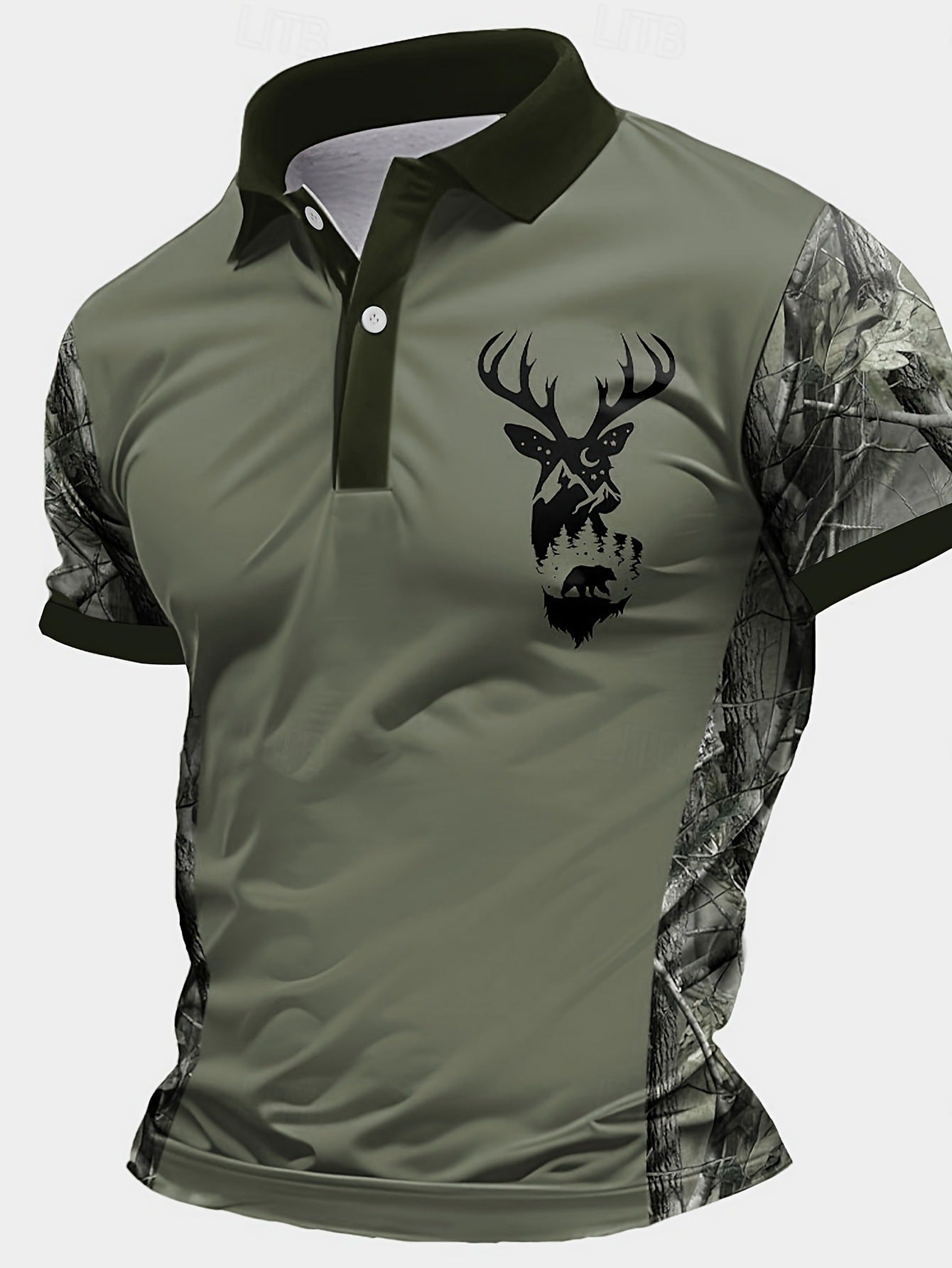 Lapel Button Short-sleeved Polo Shirt MB13BH250617Y080