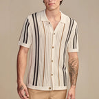 Hollow-out Knitted POLO Cardigan