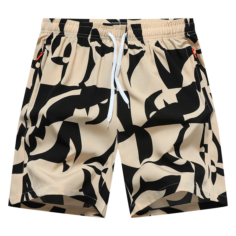 Elastic Waist Breathable Beach Pants Coffee