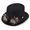 Steampunk Rivet Glasses Top Hat Goth Punk Magic Hat Black