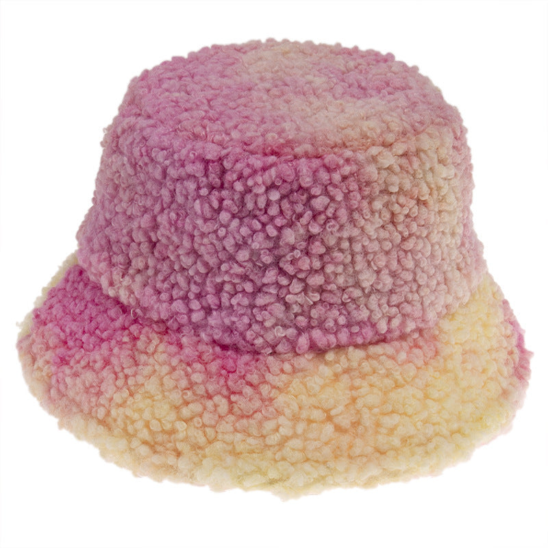 Warm And Cute Tie-dye Bucket Hat Pink Adult 58cm