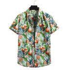 Shirt Hawaiian Lapel Short Sleeves White
