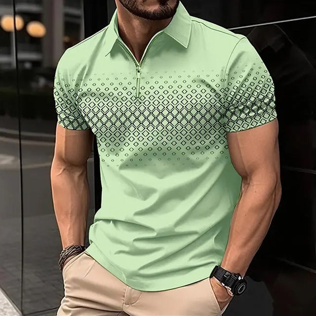 Zipper Polo Shirt Short Sleeve DLLDXPL0144
