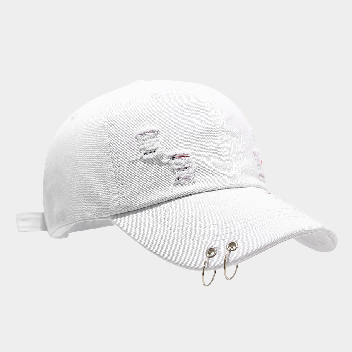 Men's Personality Retro Street Performance Hip Hop Peaked Cap White Adjustable