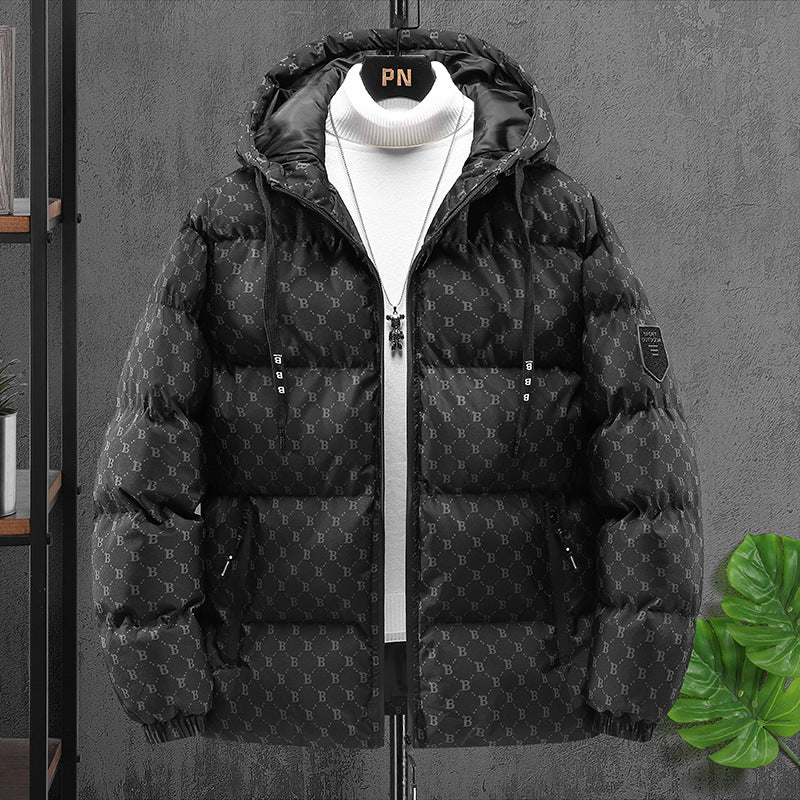 Bread Coat Cotton-padded Coat Thickened Thermal Zipper Black
