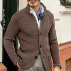 Long-sleeved Knitted Cardigan Stand Collar Sweater