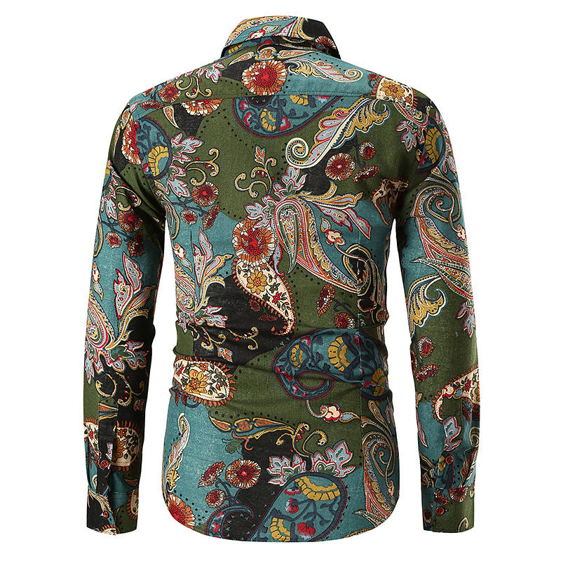 Printed shirt with long sleeves