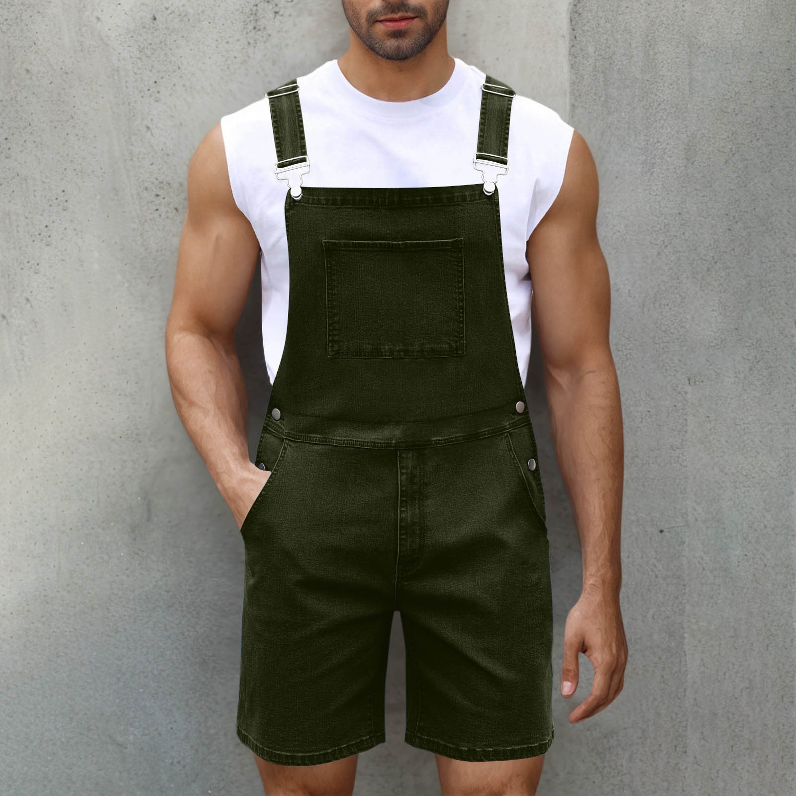 Light Luxury Denim Shorts Green