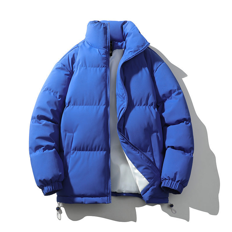 Men's Stand Collar Loose And Warm Down Coat Yin Blue