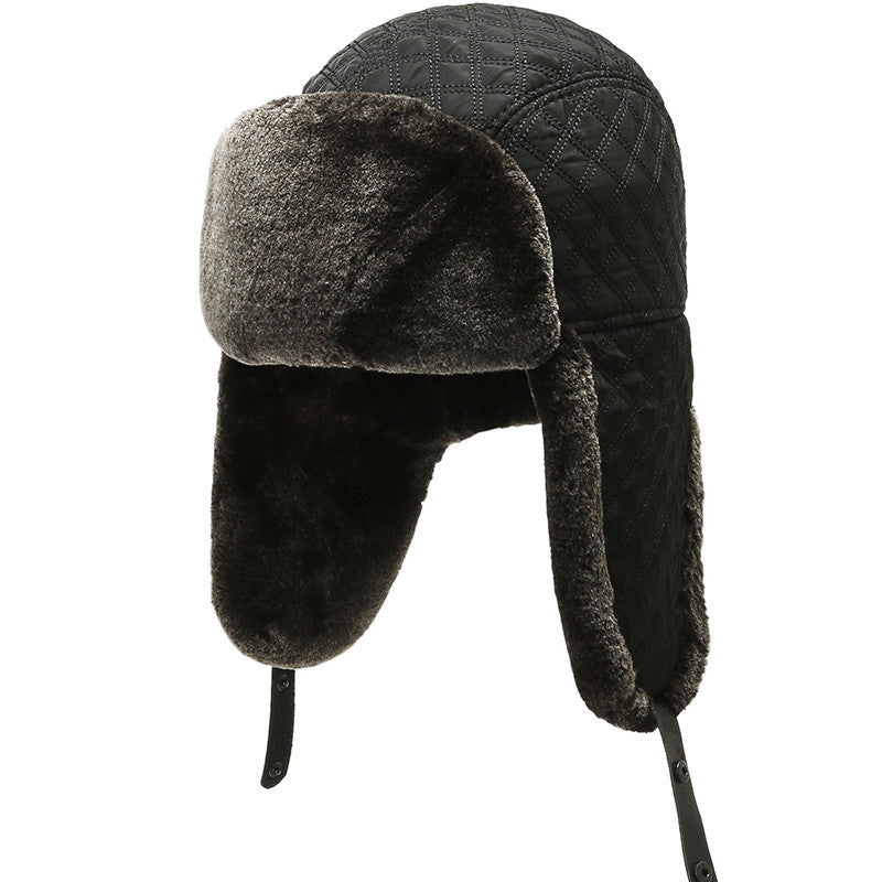 Old Man Hat Winter Warmth And Velvet Ear Protection Grey