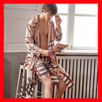 Long-sleeved Nightgown Ice Silk Shorts 1STYLE