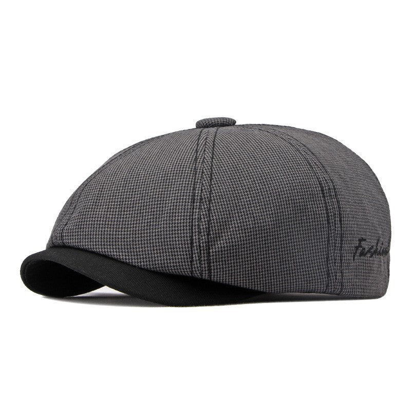 Spring And Summer Thin Breathable Octagonal Cap Male Dark Gray 56to60cm