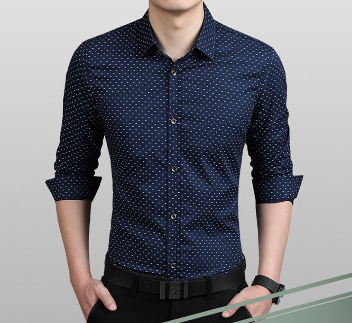 Shirt Long-Sleeves Navy Blue