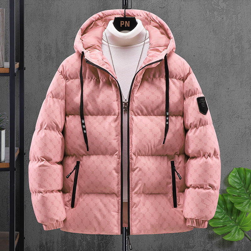 Bread Coat Cotton-padded Coat Thickened Thermal Zipper Pink