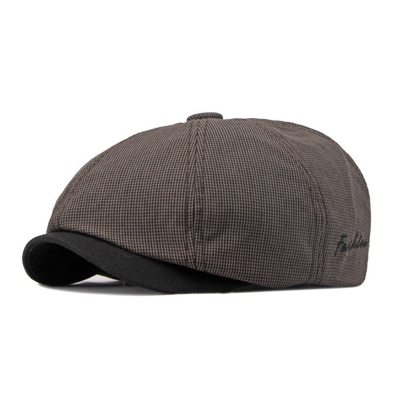 Spring And Summer Thin Breathable Octagonal Cap Male Brown 56to60cm