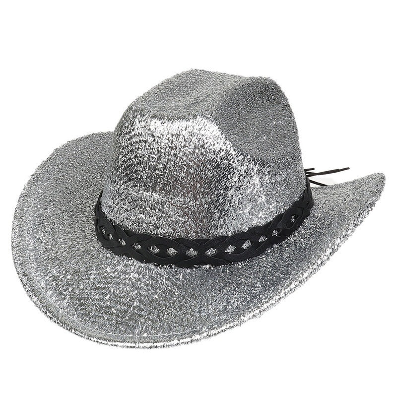 Nightclub Party Hat Flat Top D Silver M56to58cm