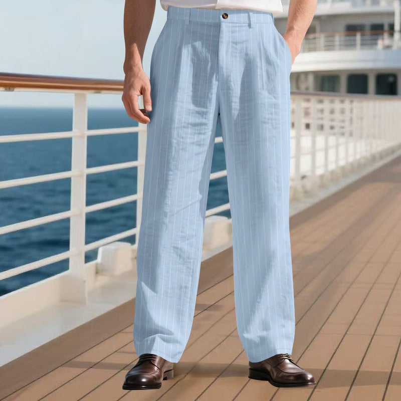 Loose Breathable And Simple Pants Light Blue