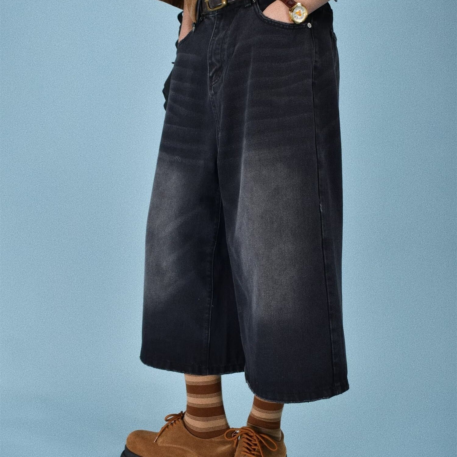 Jeans Shorts Black And Gray
