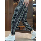 Thin Cropped High-grade Sense Ice Silk Pants