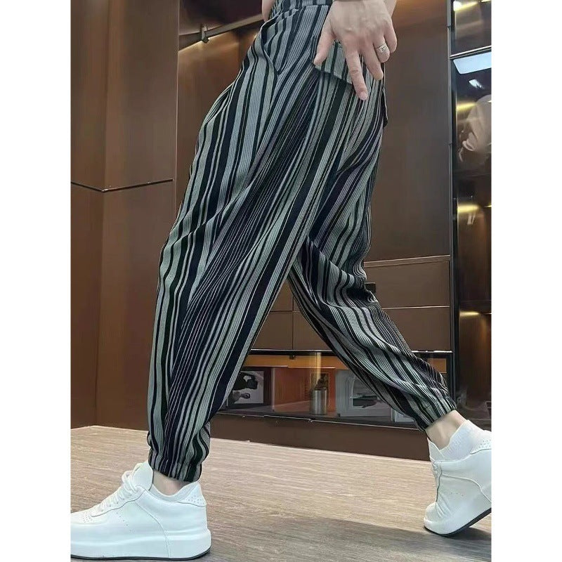 Thin Cropped High-grade Sense Ice Silk Pants