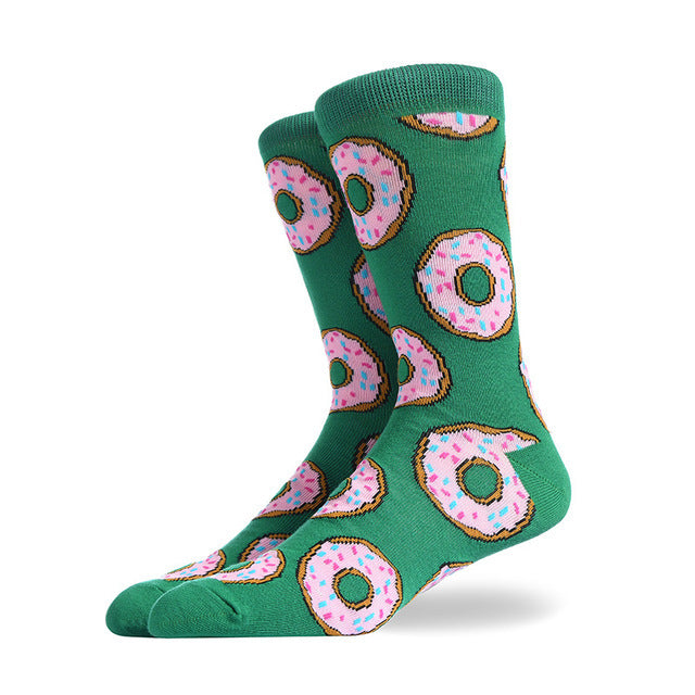 Fashion Creative Hamburger Pizza Alien Men Socks Cute Series B Default