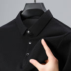 Casual Men's Short-sleeved Polo Shirt MBH8802 Black