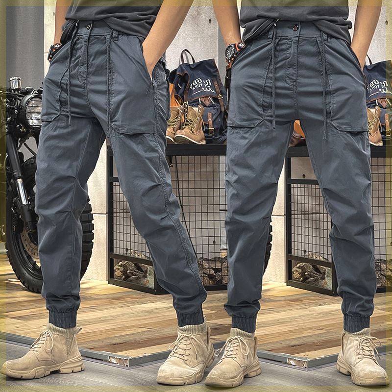 Japanese-style Retro Overalls Men Dark Gray