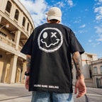 Smiley T-shirt men short sleeve Black