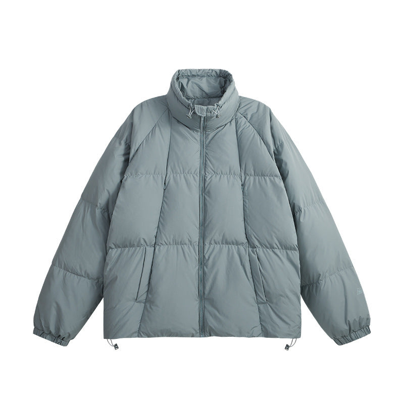 Fashion Men's Solid Color Turtleneck Down Jacket Water Green