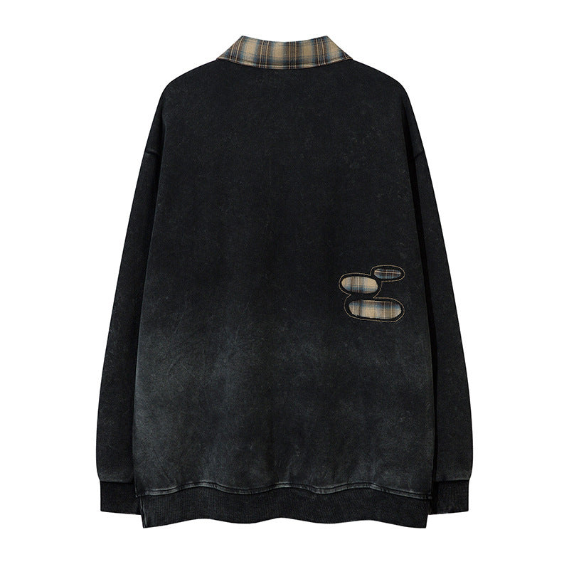 American Plaid Lapel Sweater