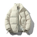 Men's Stand Collar Loose And Warm Down Coat Apricot