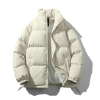 Men's Stand Collar Loose And Warm Down Coat Apricot
