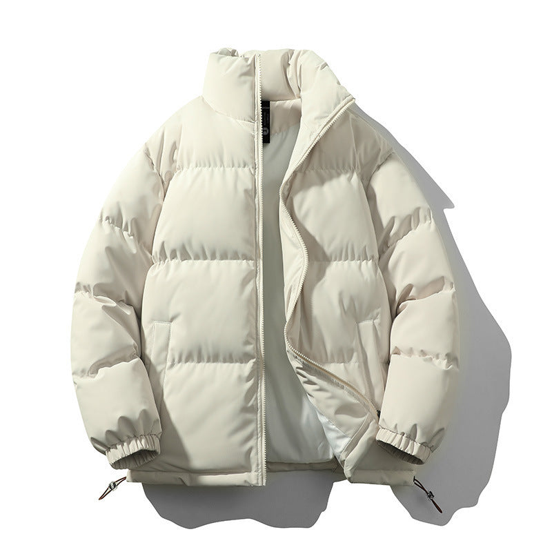 Men's Stand Collar Loose And Warm Down Coat Apricot