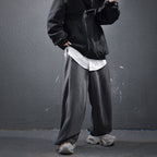 Oblique Zipper Hooded Cardigan Sweater Baggy Coat