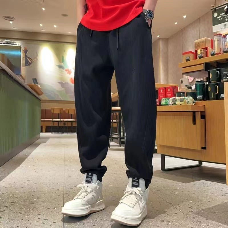 Ankle-tied Loose Harem Pants Black