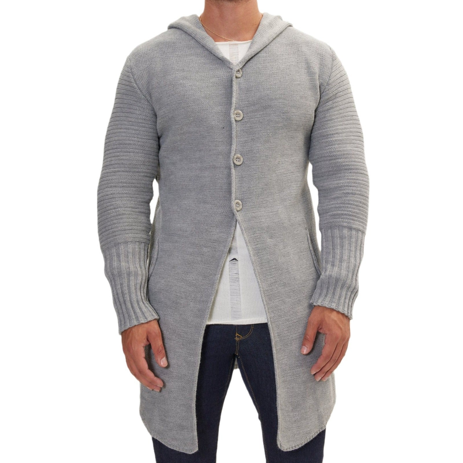 Mid-length Pocket Cardigan Sweater