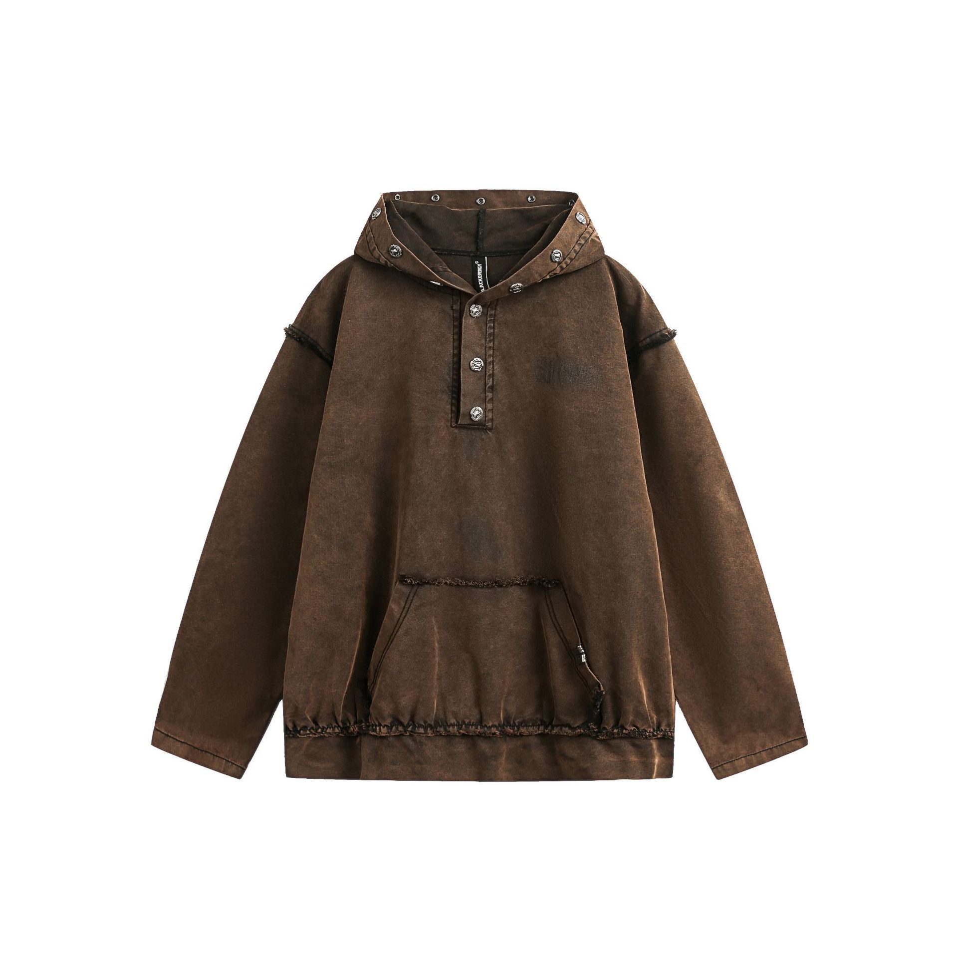 Retro Heavy Industry Hooded Jacket Brown