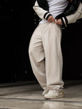 High-waisted Pleated Casual Pants Beige