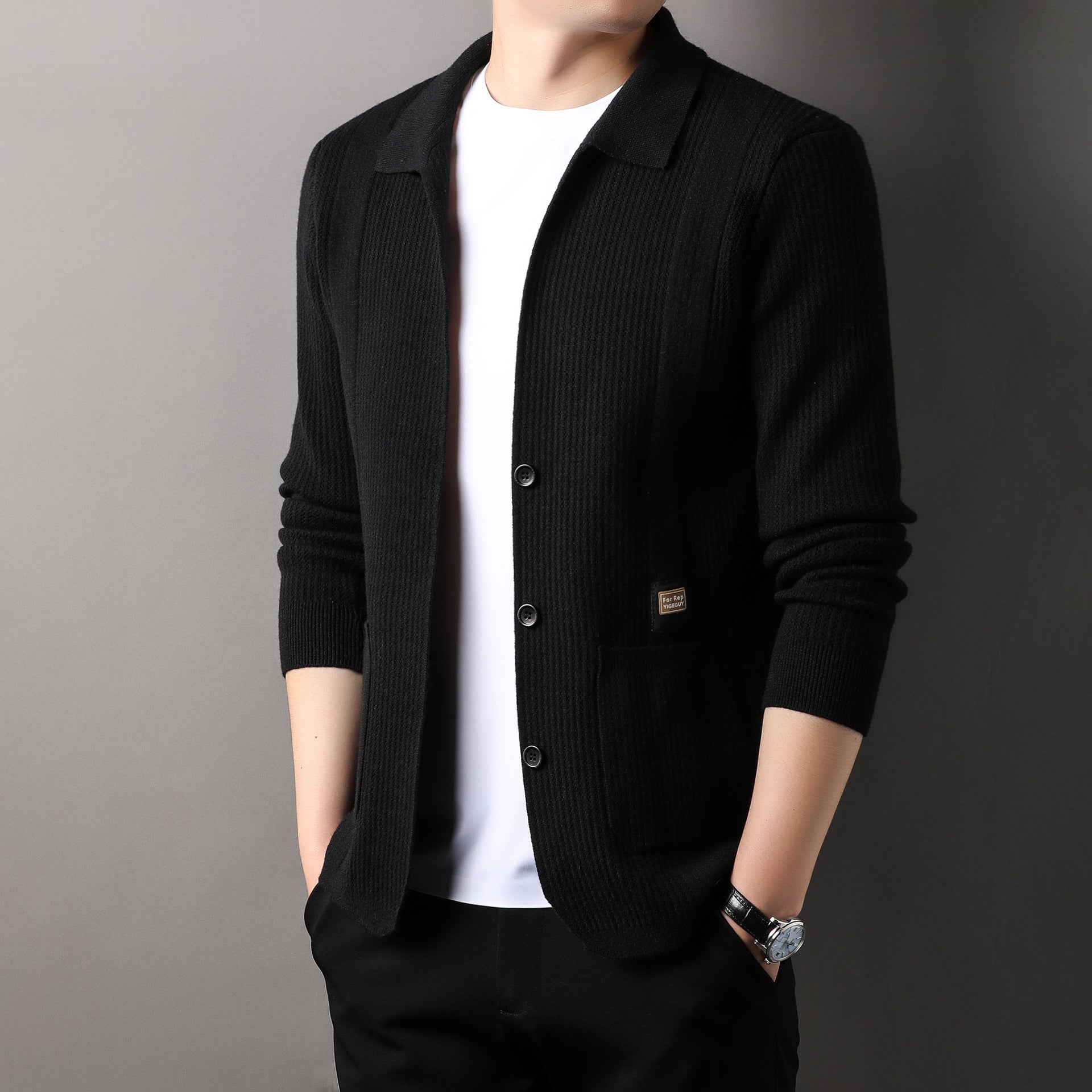 Knitted Cardigan Sweater Coat Black