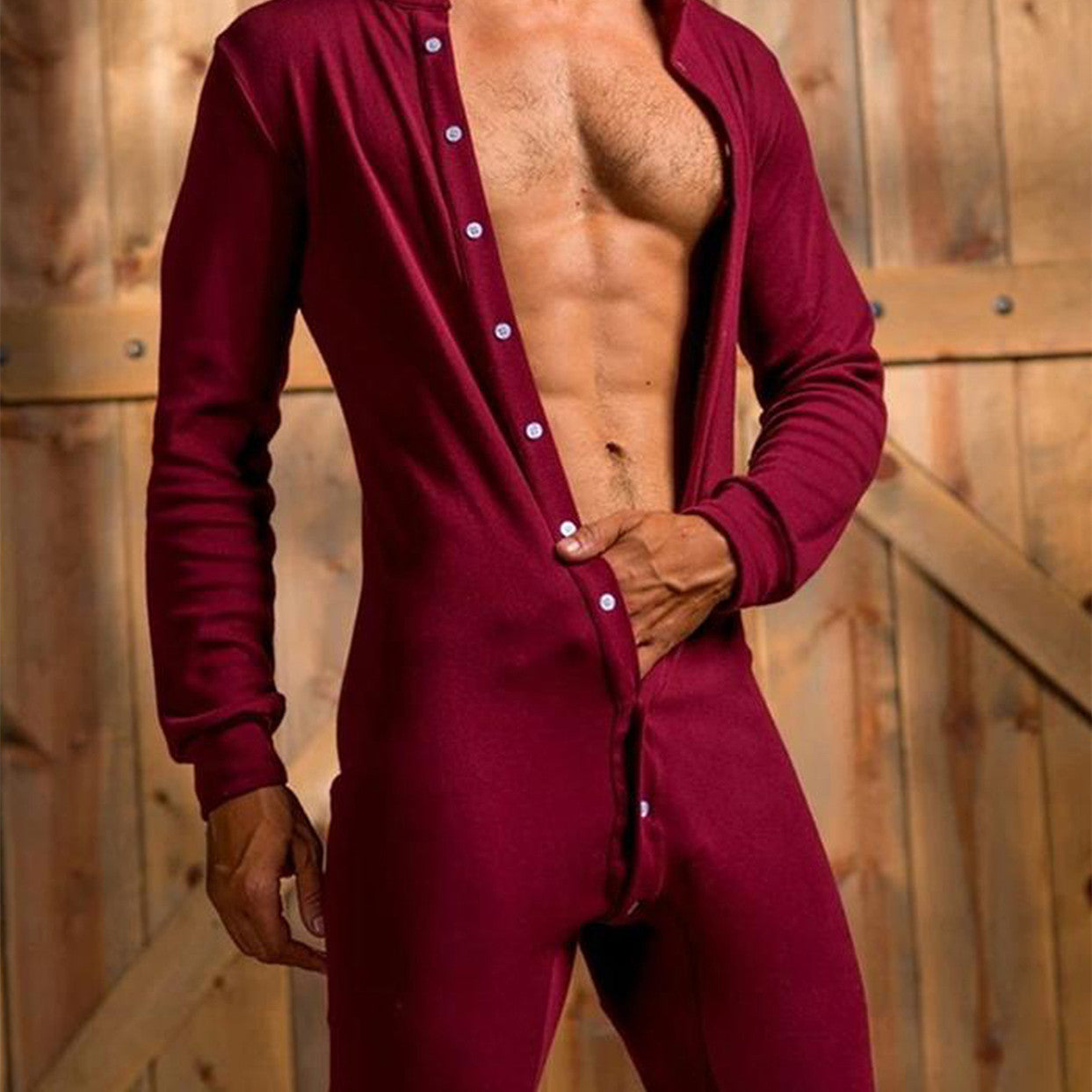 Solid Color Fashion Slim Fit Button Jumpsuit