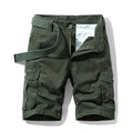 Multi-pocket Straight Casual Shorts Army Green