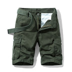 Multi-pocket Straight Casual Shorts Army Green