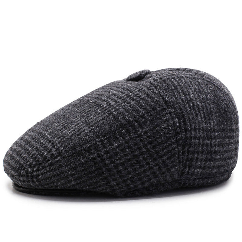 Bailey Cold-proof Plus Velvet Forward Ear Protection Old Man Hat Black