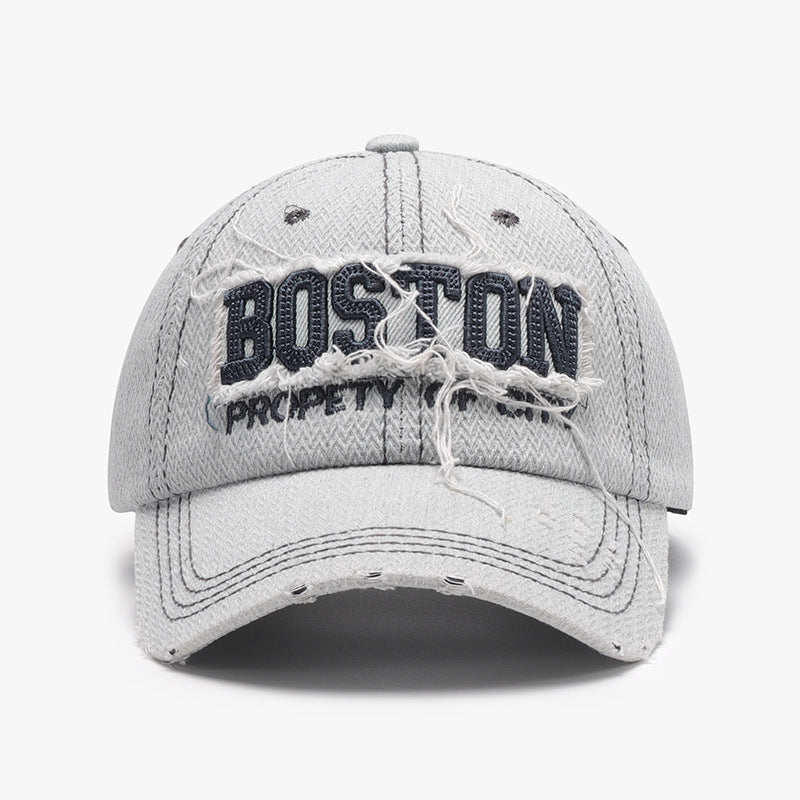 Three-dimensional Embroidery Men's Soft Peaked Cap Outdoor White Adjustable