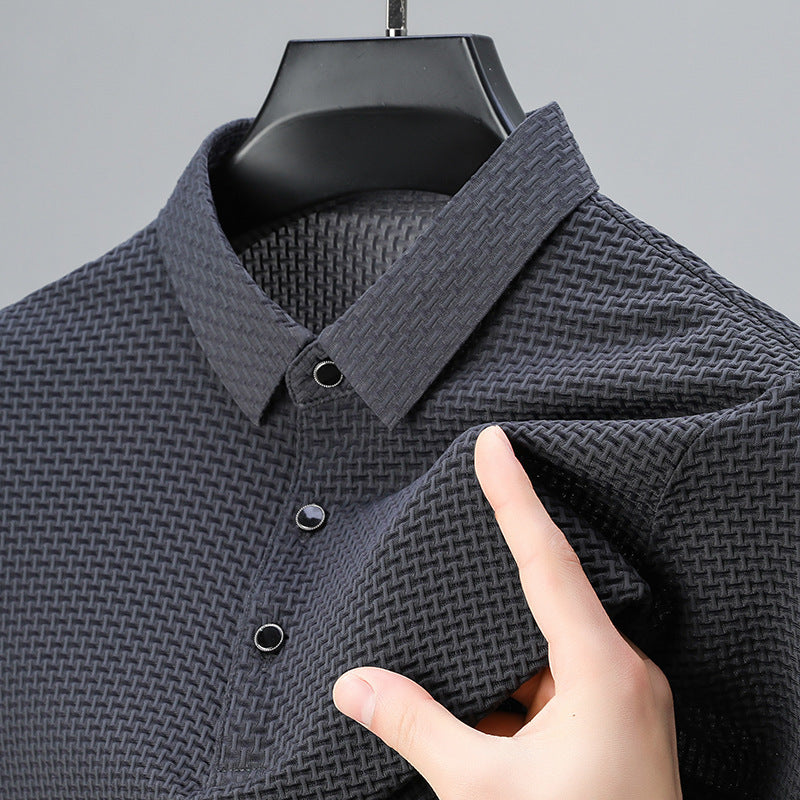 Casual Men's Short-sleeved Polo Shirt MBH8802 Gray